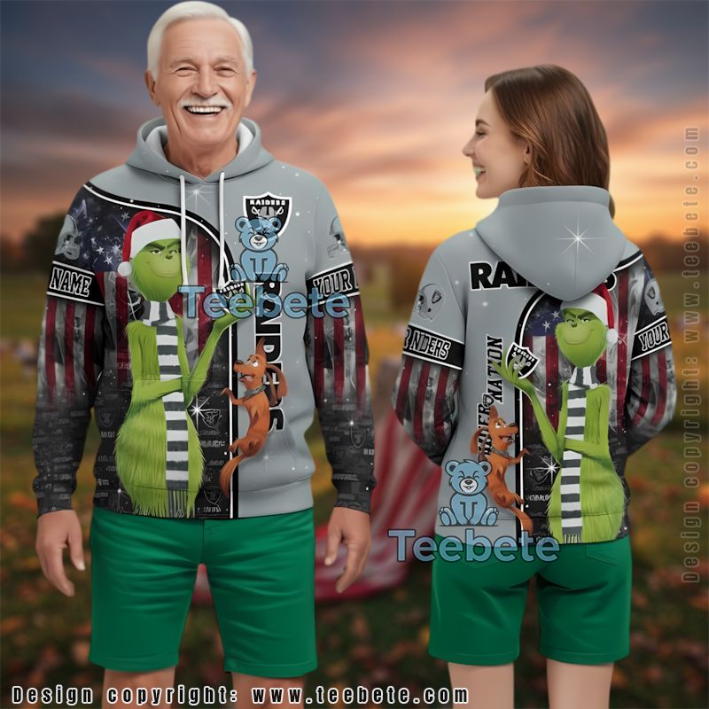 Las Vegas Raiders The Grinch Personalized 3D Hoodie Printed