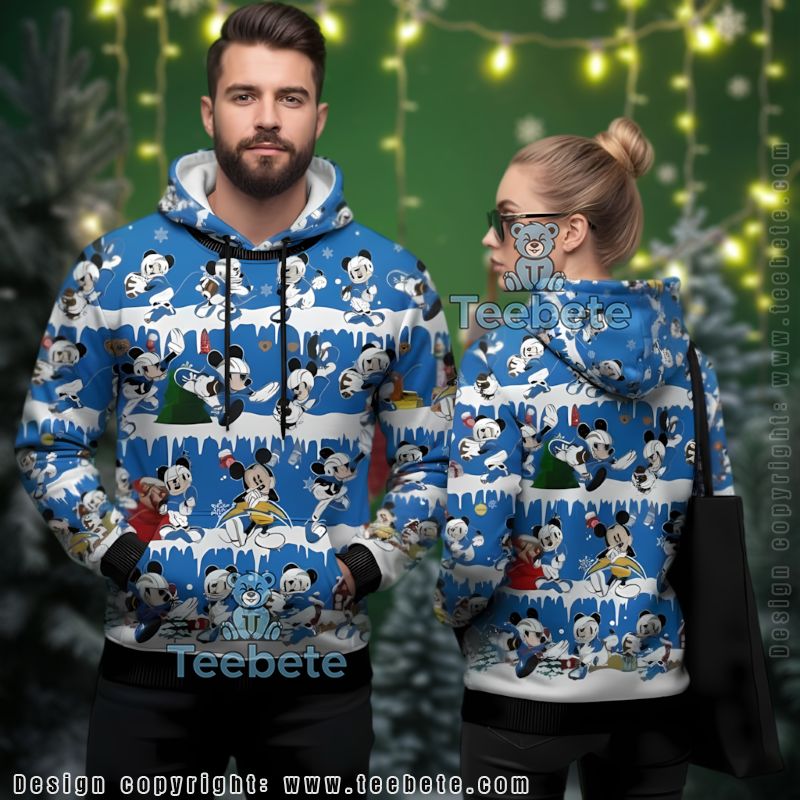 Los Angeles Chargers Disney Ugly Christmas 3D Hoodie Men Women