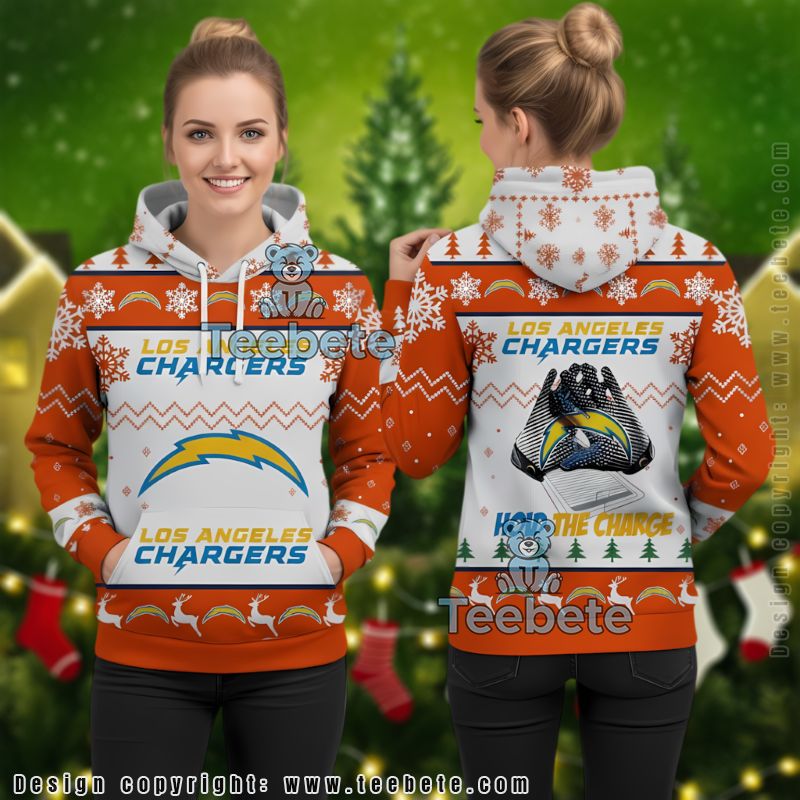 Los Angeles Chargers Ho Ho Ho Ugly Christmas 3D Hoodie
