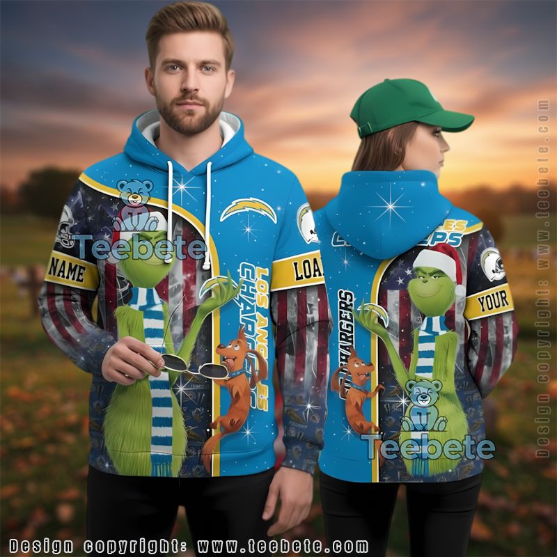 Los Angeles Chargers The Grinch Personalized 3D Hoodie Pullover