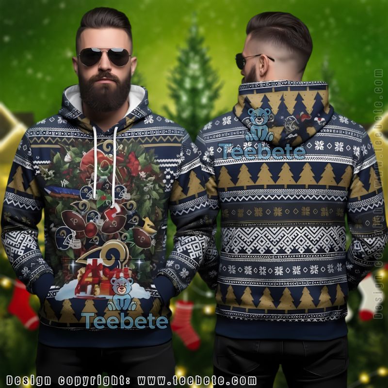 Los Angeles Rams Nfl Christmas Tree Ugly 3D Hoodie