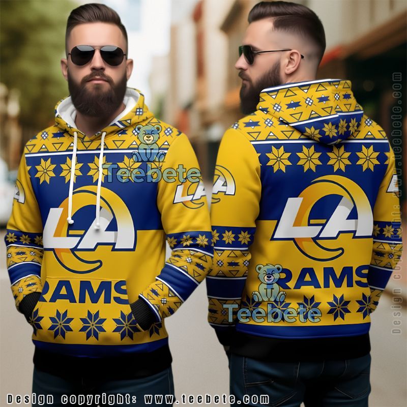 Los Angeles Rams Officially Licensed Ugly Holiday 3D Hoodie