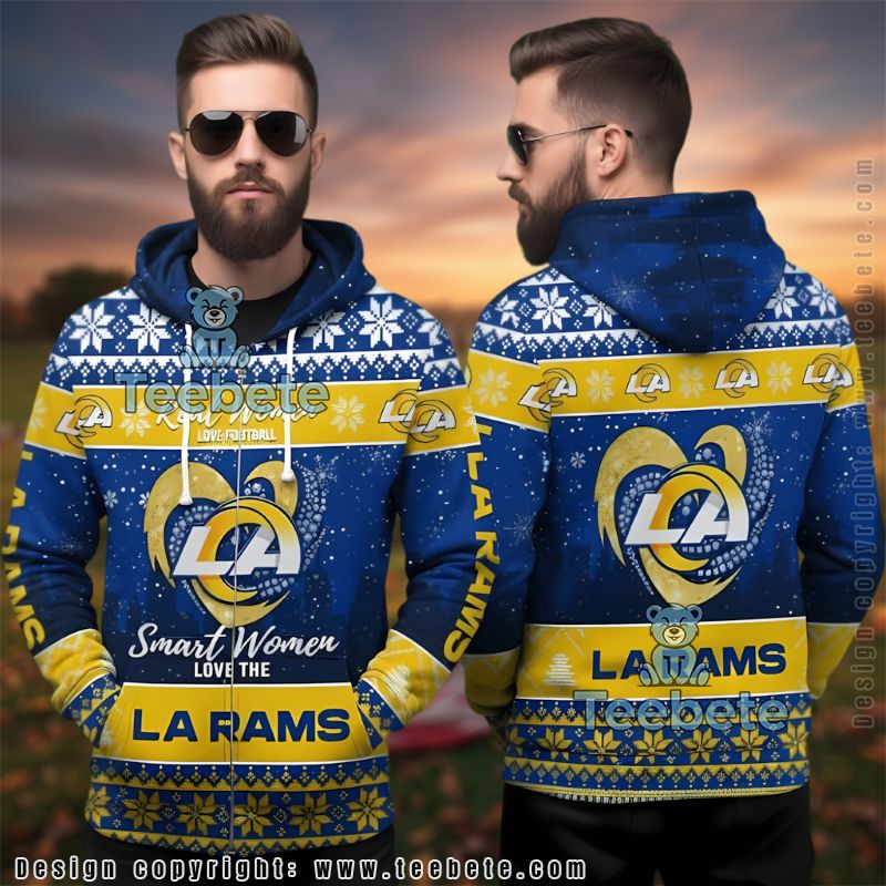 Los Angeles Rams Real Women Love Ugly Christmas 3D Hoodie