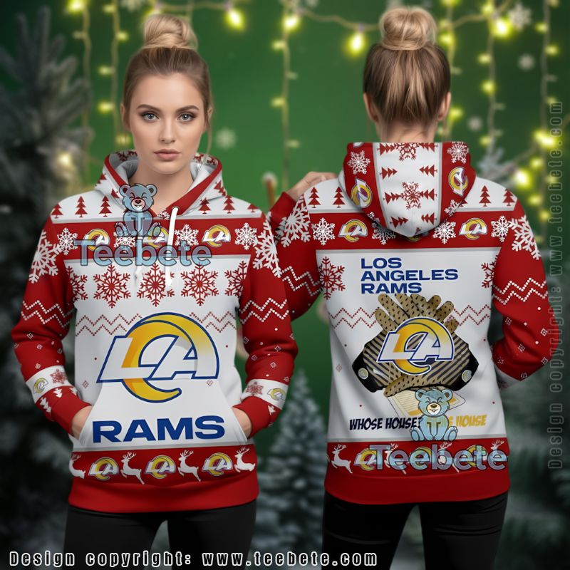 Los Angeles Rams White Red Holiday Pattern 3D Hoodie Fan Gift