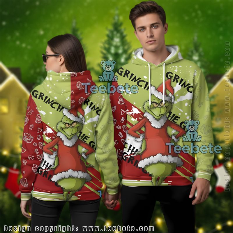 Meme Christmas The Grinch 3D Hoodie Womens