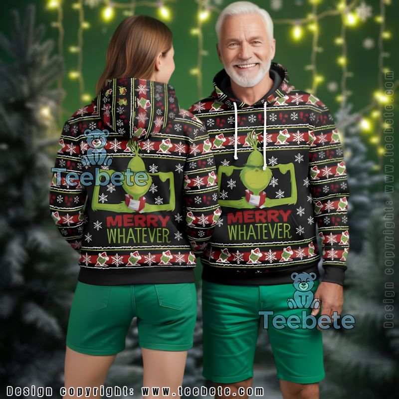 Merry Xmas The Grinch With Max Dog 3D Hoodie Pullover