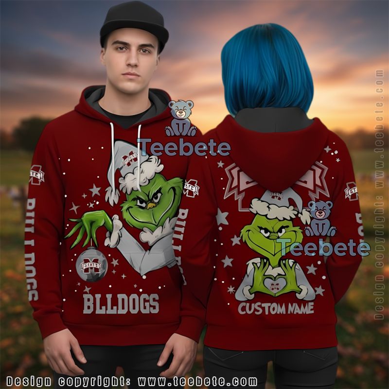 Mississippi State Bulldogs The Grinch Personalized 3D Hoodie