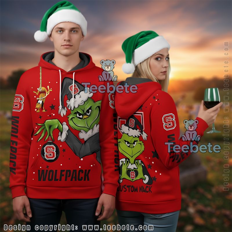 Nc State Wolfpack The Grinch Personalized 3D Hoodie Youth