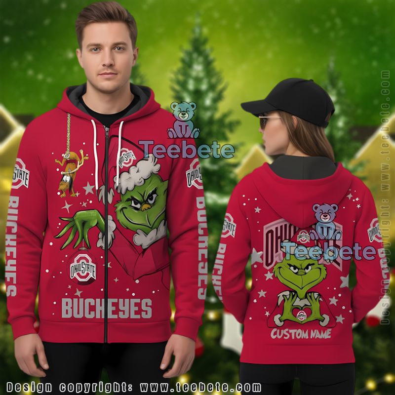 Ohio State Buckeyes The Grinch Personalized 3D Hoodie Girls