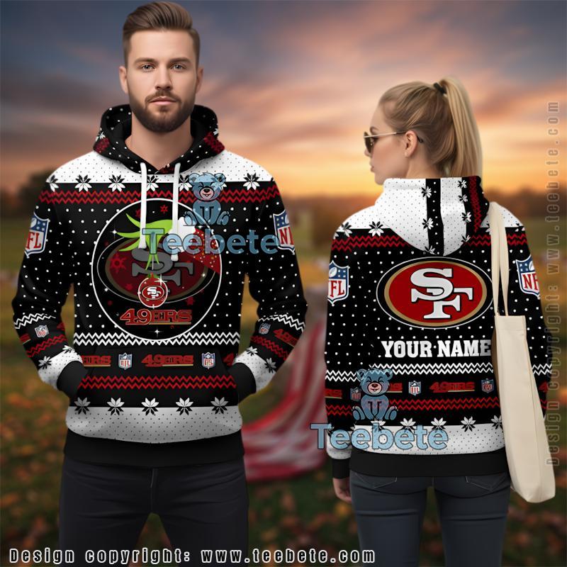 Personalized 49Ers Grinch Hand Ugly Christmas 3D Hoodie