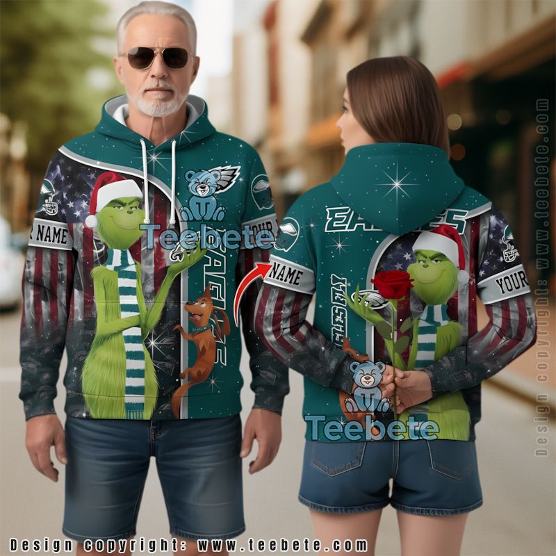 Philadelphia Eagles Grinch 3D Hoodie Womens Personalized