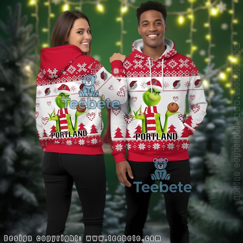 Portland Trail Blazers Grinch 3D Hoodie Printed