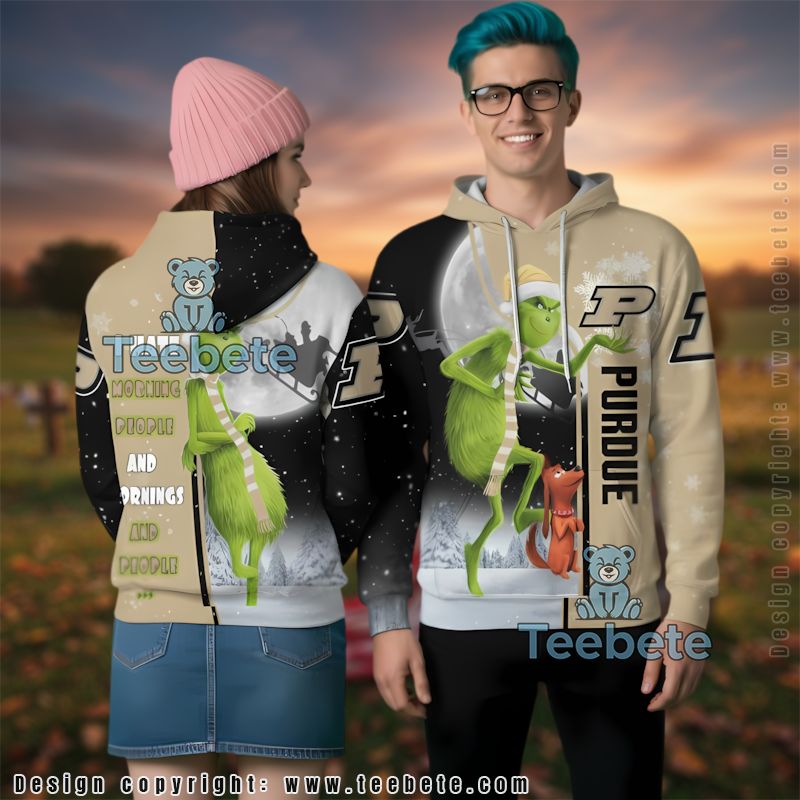 Purdue Boilermakers The Grinch Dog Christmas 3D Hoodie Graphic