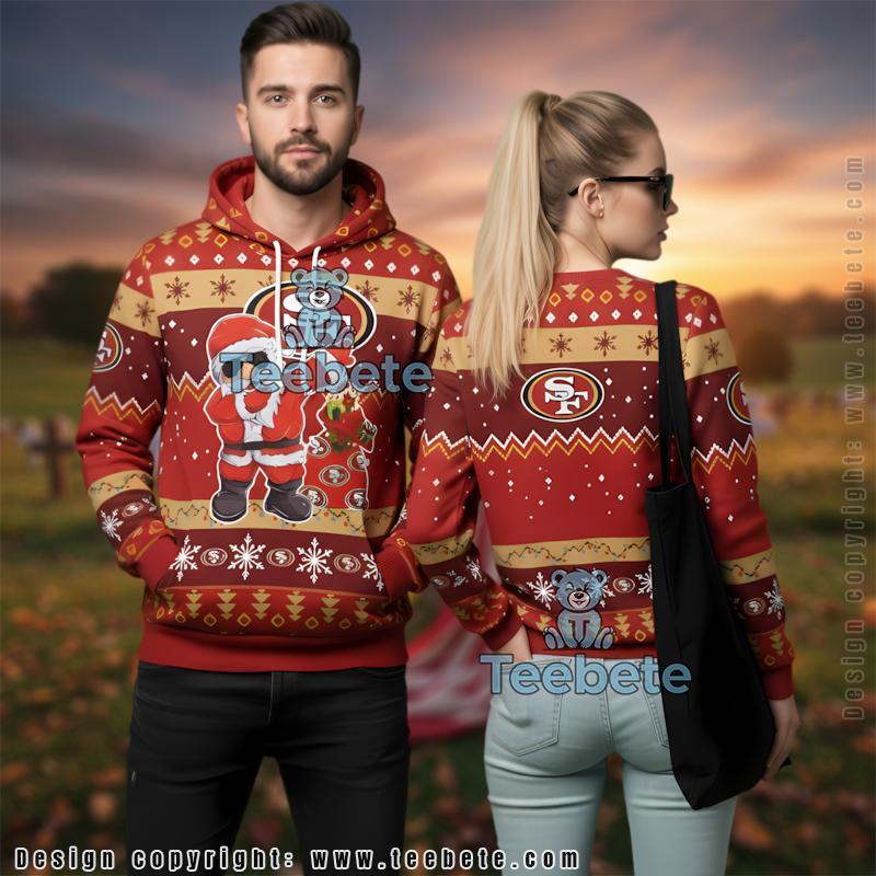 San Francisco 49Ers Cool Santa Claus Ugly Christmas 3D Hoodie