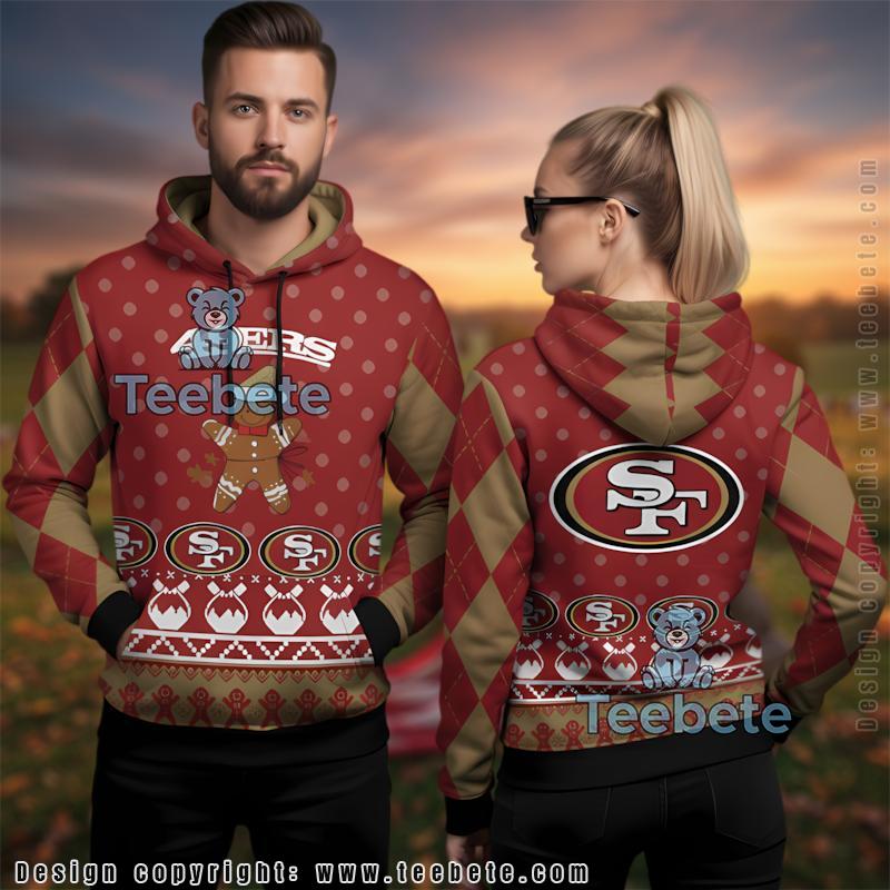 San Francisco 49Ers Gingerbread Man Ugly Christmas 3D Printed Hoodie