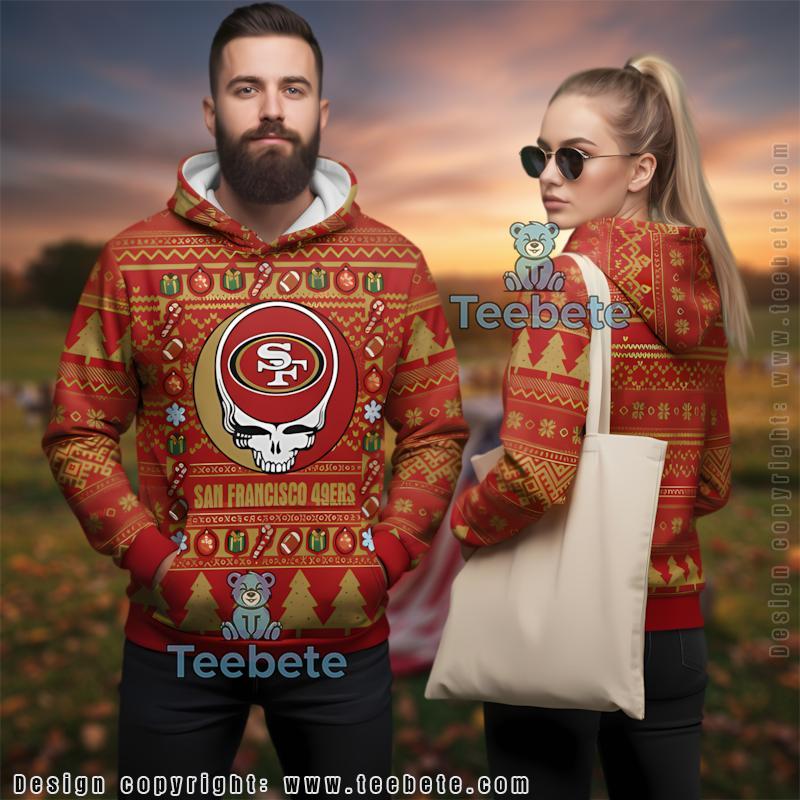 San Francisco 49Ers Grateful Dead Steal Your Face Ugly 3D Hoodie
