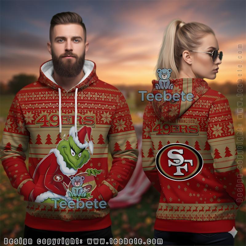 San Francisco 49Ers Grinch Stole Football Ugly Christmas 3D Hoodie