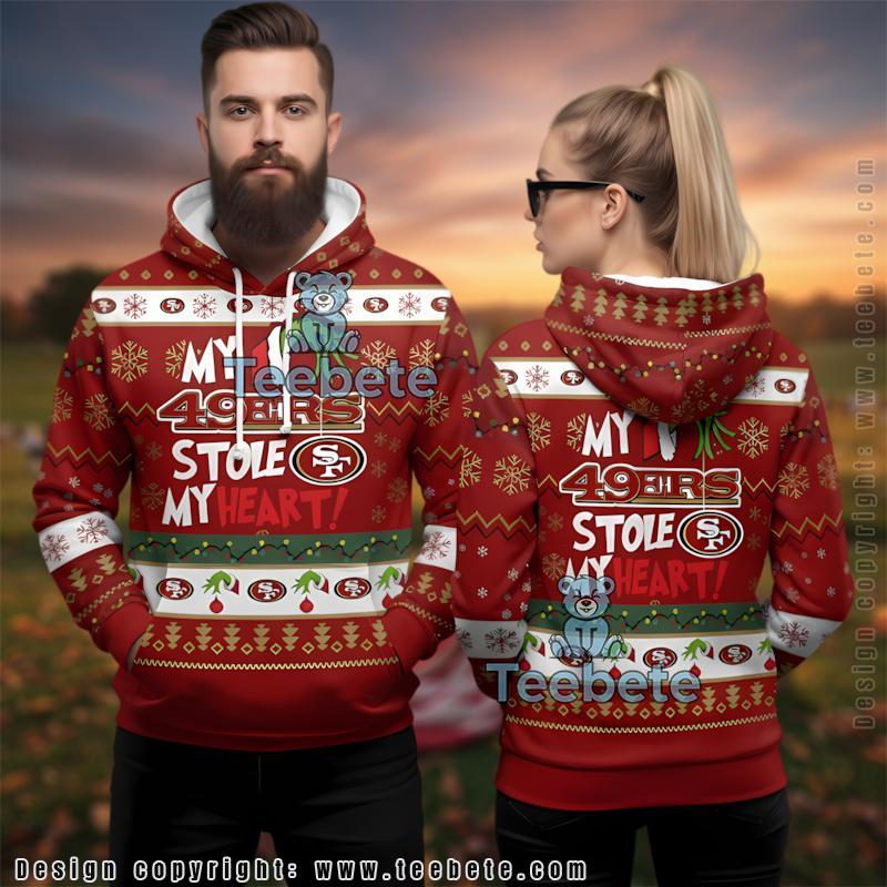 San Francisco 49Ers Grinch Stole My Heart Ugly 3D Hoodie Men