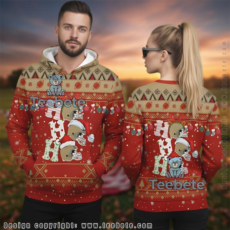 San Francisco 49Ers Ho Ho Ho Christmas Ugly 3D Hoodie