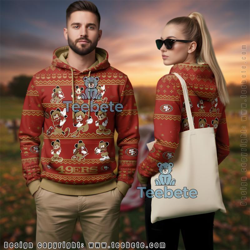 San Francisco 49Ers Mickey Mouse Disney Ugly Christmas 3D Hoodie