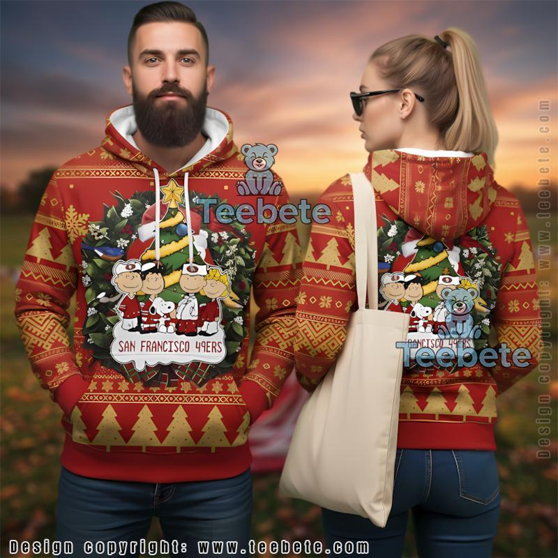 San Francisco 49Ers Peanuts Ugly Christmas 3D Hoodie