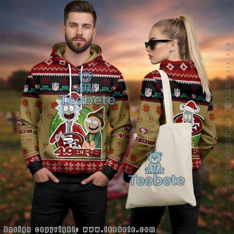 San Francisco 49Ers Rick And Morty Ugly Christmas 3D Print Hoodie