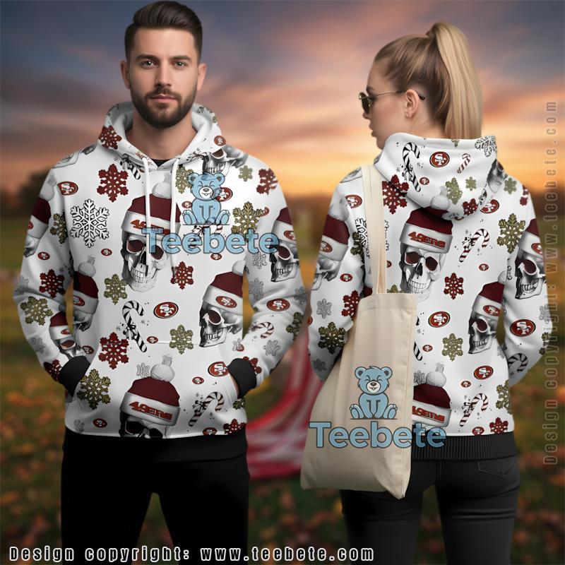 San Francisco 49Ers Santa Skull Pattern Ugly Christmas 3D Hoodie