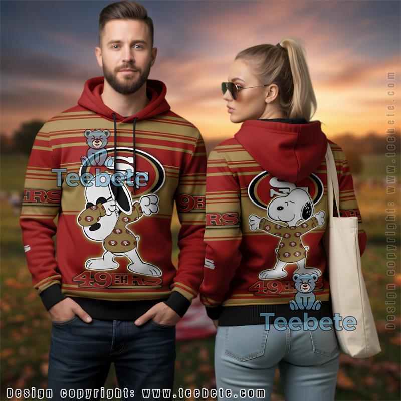 San Francisco 49Ers Snoopy Dabbing Ugly Christmas 3D Hoodie
