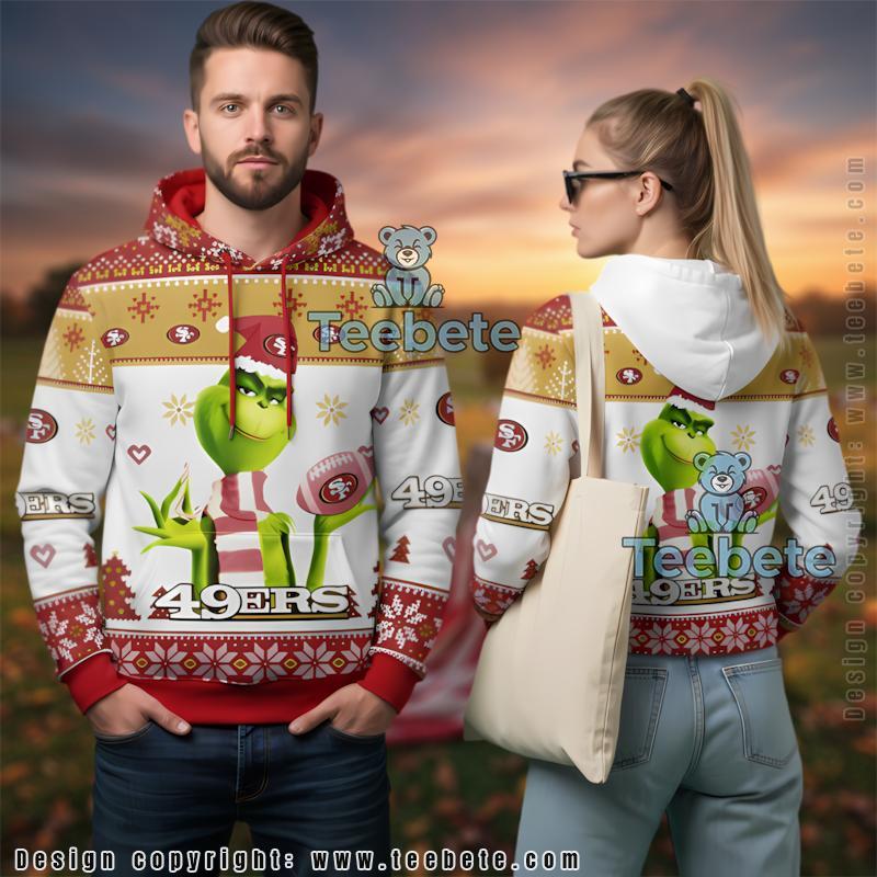 San Francisco 49Ers The Grinch Football Ugly Christmas 3D Hoodie
