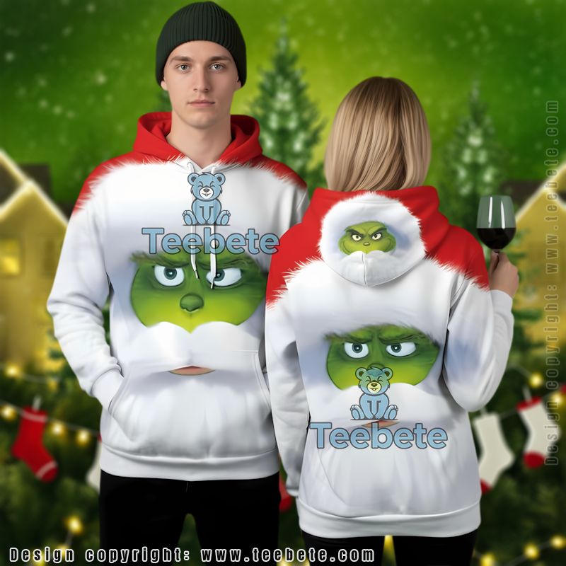 Santa Claus Grinch Stole Christmas 3D Hoodie Dad Mom
