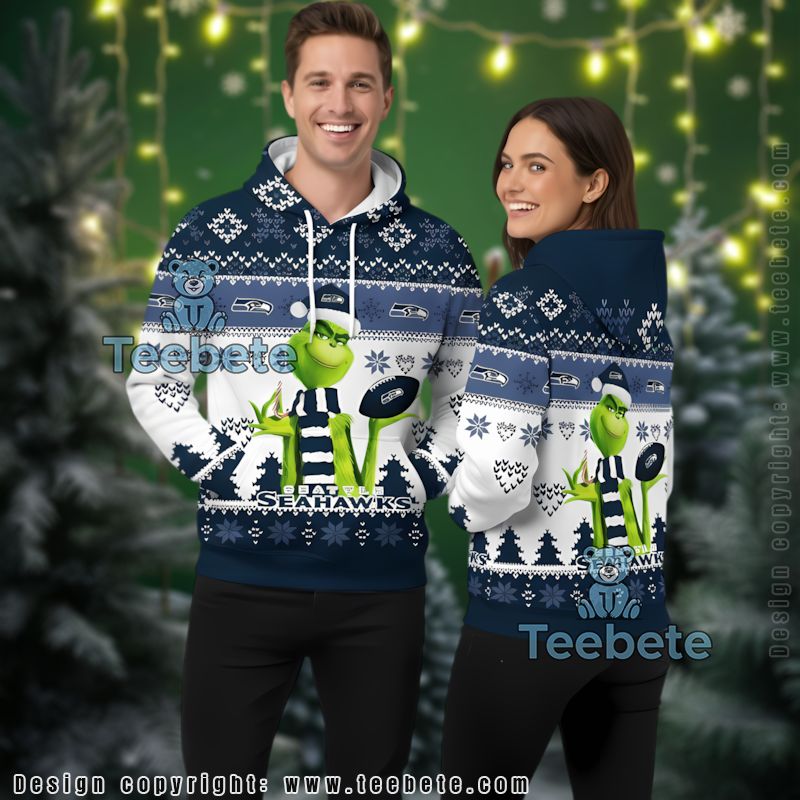 Seattle Seahawks Grinch 3D Hoodie Design