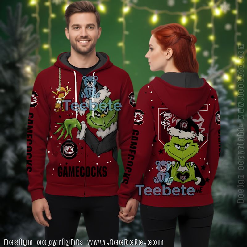 South Carolina Gamecocks Grinch 3D Hoodie Print Personalized