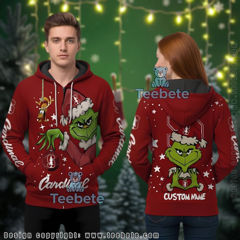 Stanford Cardinal Grinch 3D Hoodie Mens Personalized