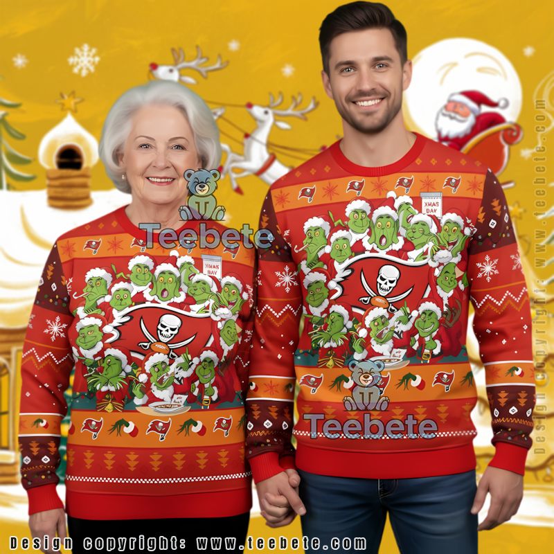 Tampa Bay Buccaneers Grinch Xmas Day Ugly Christmas Sweatshirt Red