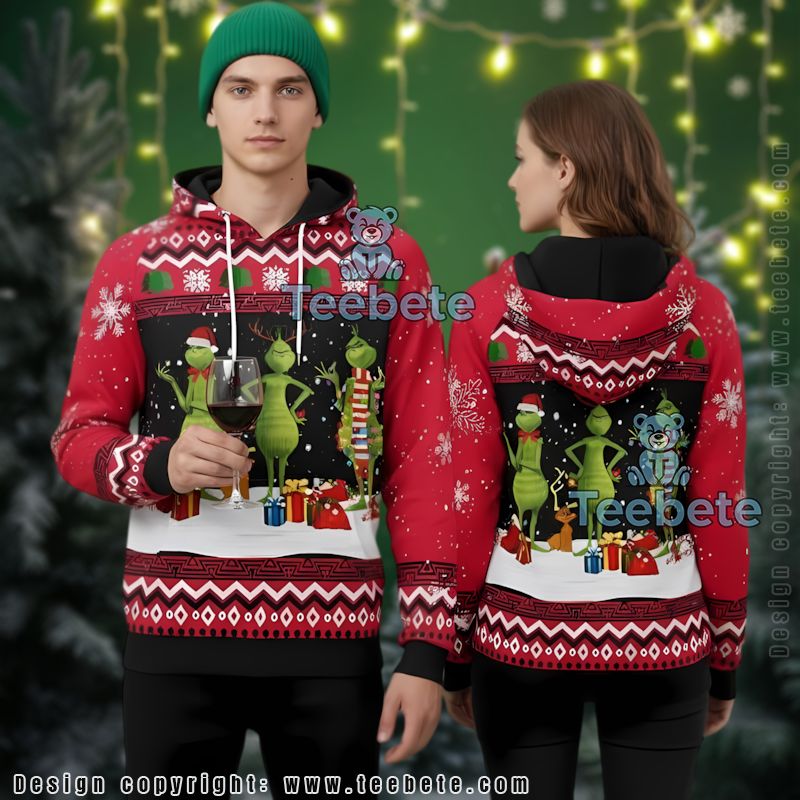 The Grinch Christmas Party Ugly 3D Hoodie Boys