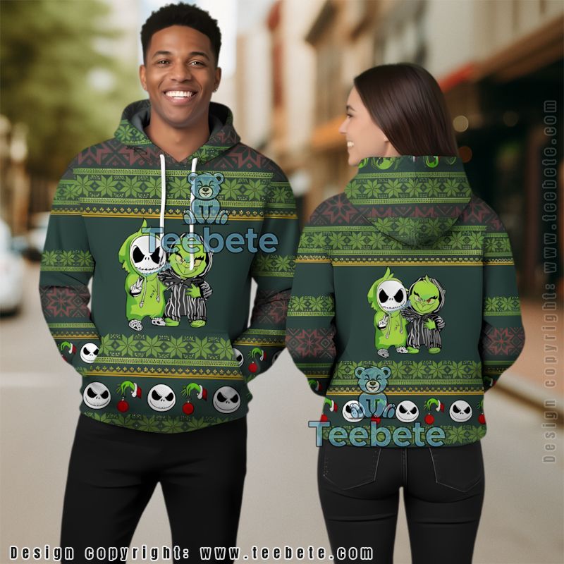 The Grinch Jack Skellington 3D Hoodie Ugly
