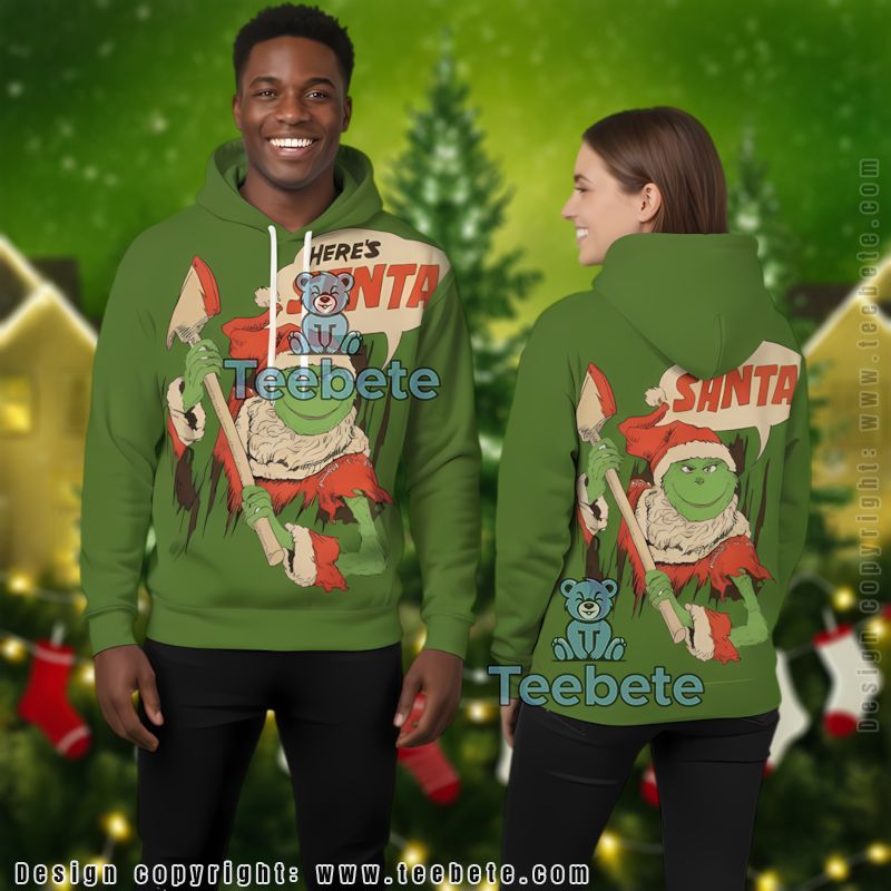 The Grinch Santa Christmas Comic 3D Hoodie Boys