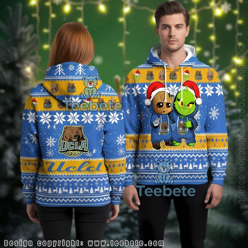 Ucla Bruins Baby Groot The Grinch Ugly 3D Hoodie Pullover