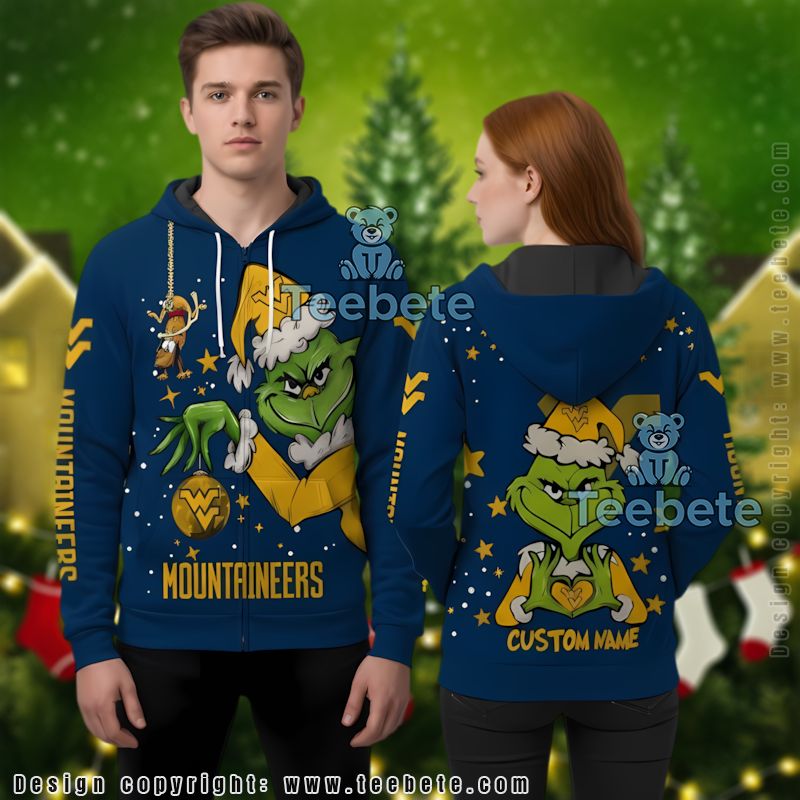 West Virginia Mountaineers Grinch 3D Hoodie Print Personalized