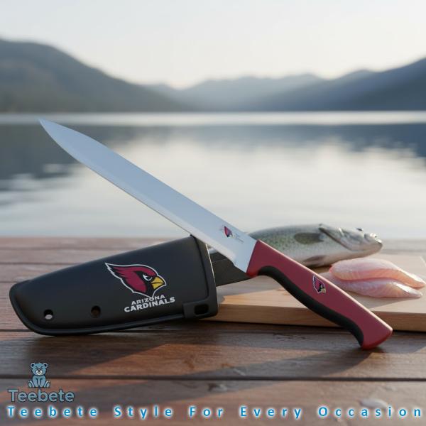 Arizona Cardinals Branded Fish Fillet Knife And Sheath