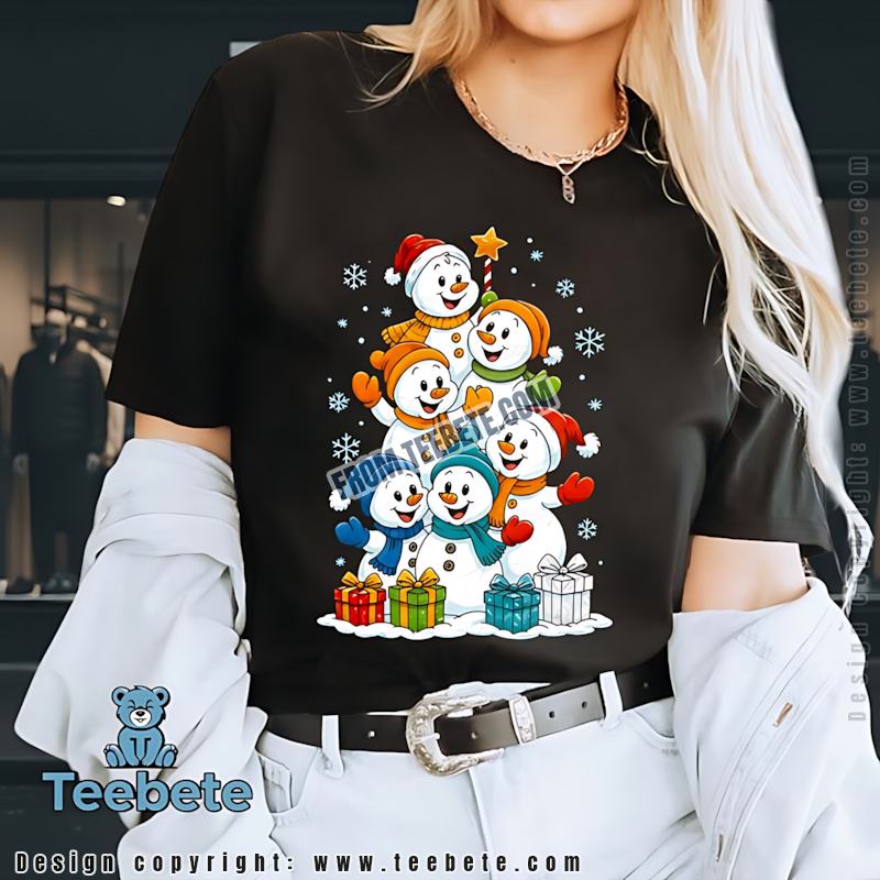 Adorable Snowman Christmas Shirt Holiday Gathering Gift