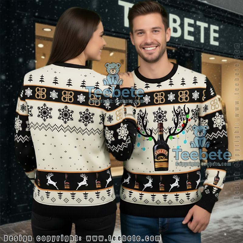 Bacardi Ugly Christmas Sweater Bat Logo Reindeer Bacardi Ugly Christmas Sweater Bat Logo Reindeer