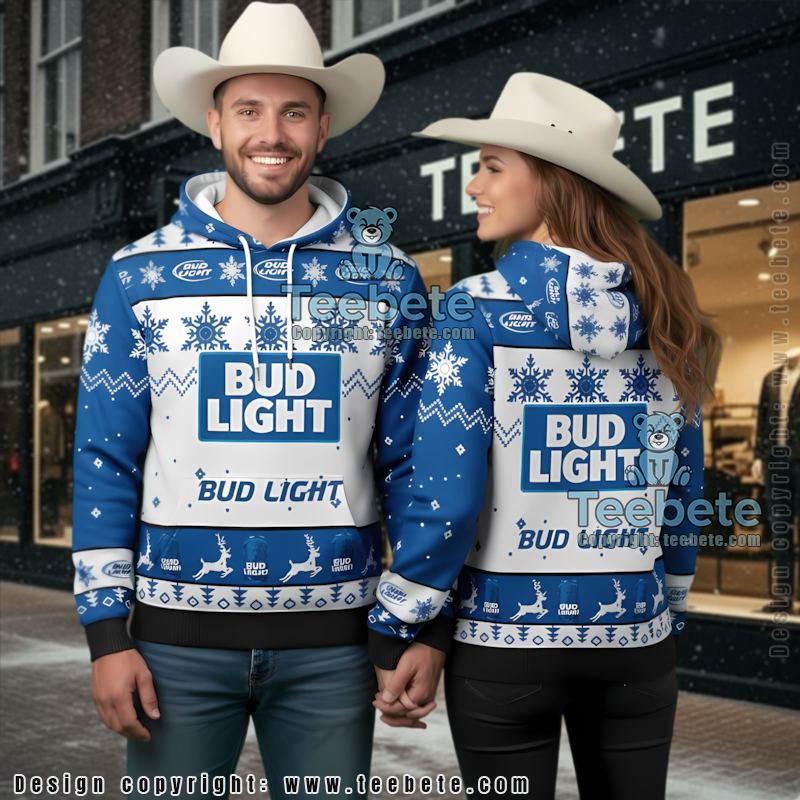 Bud Light Drink Lover Ugly Christmas 3D Hoodie For Men Women