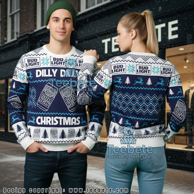 Bud Light Ugly Christmas Sweater Dilly Dilly Funny Beer Lover Gift