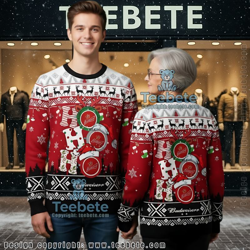 Budweiser Ho Ho Ho Ugly Christmas Sweater