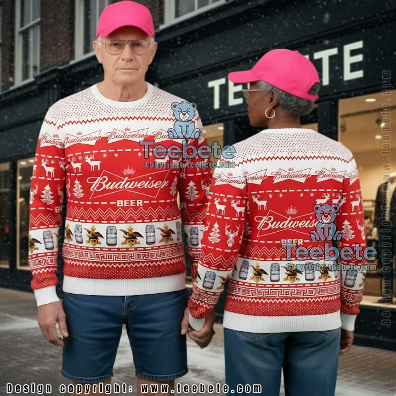 Budweiser King Of Beers Ugly Christmas Sweater Xmas Gift