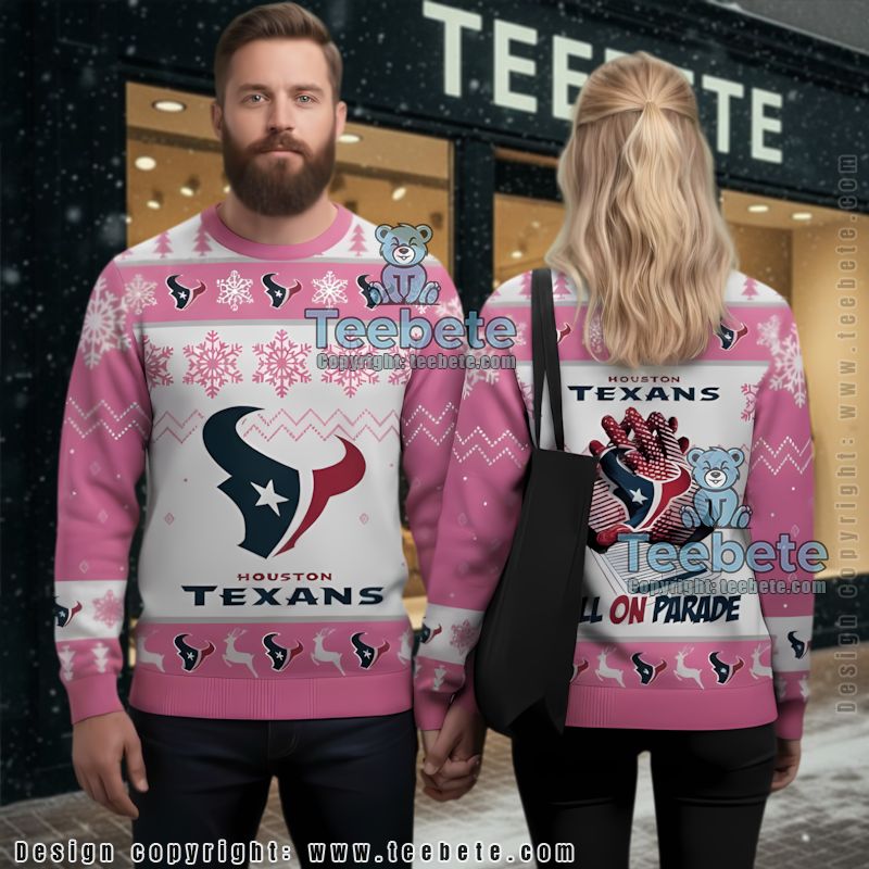 Bulls On Parade Houston Texans Ugly Christmas Cardigan White Orange