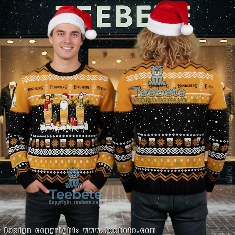 Bundaberg Rum Ugly Christmas Sweater Santa Reindeer Gift