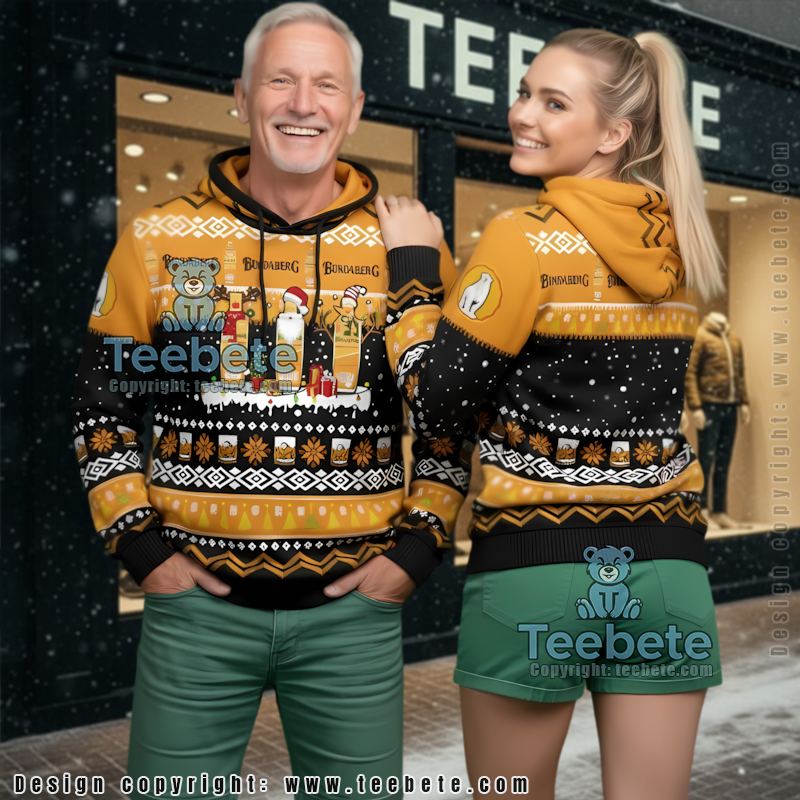 Bundaberg Rum Bundy Bear Ugly Christmas 3D Hoodie