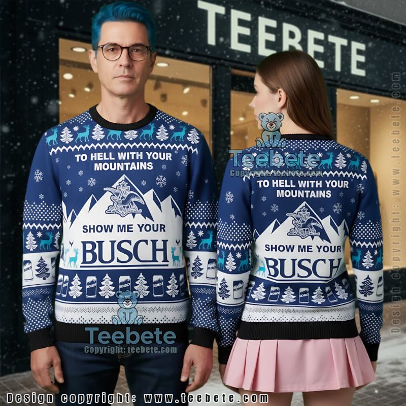 Busch Beer Ugly Christmas Sweater Show Me Your Busch